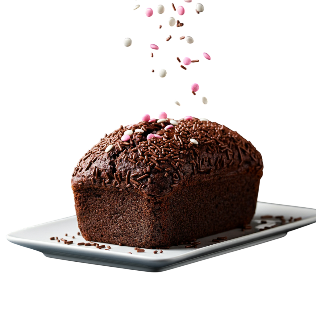 Delicious chocolate cake with sprinkles